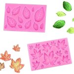 Lot de 2 moules en silicone pour fondant en forme de feuilles - diff�rents th�mes qui peuvent �tre utilis�s ...