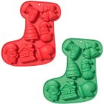 Lot de 2 moules en silicone pour no�l : moules � chocolat, moules � biscuits, moules � g�teaux, chocolats, ...