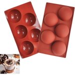 Lot de 2 moules en silicone ronds � 5 trous - 8 cm - en forme de demi - sph�re - pour chocolat, g�teau, ...