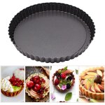 Lot de 2 moules  tarte ronds antiadhsifs amovibles  fond amovible, moule  ptisserie, noir
