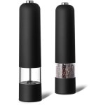 Lot de 2 moulins � poivre �lectriques ? broyeur � �pices ? abs ? noir