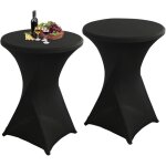 Lot de 2 nappes rondes et �lastiques pour table haute, diam�tre 80 cm , avec poches pour pieds, pour ...