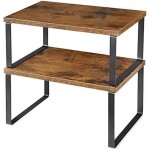 Lot de 2 organisateurs de cuisine, supports pour placard, en m�tal et bois �tag�re empilable extensible, ...