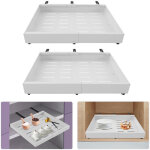 Lot de 2 organiseurs coulissants pour armoires avec rehausse pour armoires � cadre, tiroirs coulissants ...