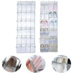 Lot de 2 organiseur � suspendre sur la porte, �tag�re � chaussures avec 24 poches en maille de nylon, ...