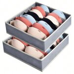Lot de 2 organiseurs de tiroirs pour lingerie, bo�te de rangement pour soutiens - gorge avec 7 compartiments, ...