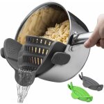 Lot de 2 passoires à clipser en silicone pour casseroles et poêles - design pliable - passoire résistante ... Lot de 2 passoires à clipser en silicone pour casseroles et poêles - design pliable - passoire résistante ...