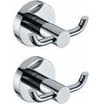 Lot de 2 pat�res murales modernes en chrome poli en laiton massif double porte - serviettes porte salle ...