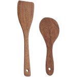 Feiyue - lot de 2 pelles en bois antiadhsives rtro pratiques pour la cuisine, ustensile de cuisine ...