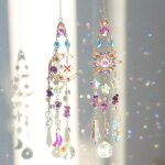 Lot de 2 pendentifs en cristal pour fentre - attrape - soleil arc - en - ciel - cristaux arc - en - ...
