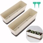 ?lot de 2?petit bac a fleurs rectangulaire, pot de fleurs rectangulaire en plastique, jardinieres exterieur ...