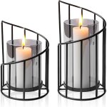 Lot de 2 photophores : lot de 2 lanternes en m�tal pour d�coration de bougies, lanterne fun�raire d'ext�rieur, ...