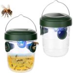 Lot de 2 pi�ges � gu�pes suspendus, pi�ges � gu�pes d'ext�rieur � �nergie solaire pour abeilles charpenti�res, ...