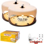 Lot de 2 pièges à puces lumineux - avec 4 ampoules uv + 4 tampons adhésifs - dôme anti - fuites - non ... Lot de 2 pièges à puces lumineux - avec 4 ampoules uv + 4 tampons adhésifs - dôme anti - fuites - non ...