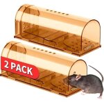 Lot de 2 pi�ges � souris, pi�ges � souris vivants, pi�ges � souris pour l'int�rieur et la maison, r�utilisable ...