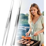 Lot de 2 pinces de cuisine de 30 cm, en acier inoxydable, avec double face et poign�es antid�rapantes. ...