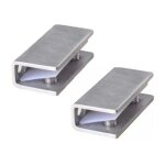 Lot de 2 pinces de fixation pour porte de douche en verre - charnières fixes en acier inoxydable - supports ... Lot de 2 pinces de fixation pour porte de douche en verre - charnières fixes en acier inoxydable - supports ...