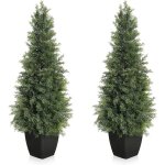 Lunsy - lot de 2 plantes artificielles interieur en cdre 90cm fausse plante sapin en pot protection ...