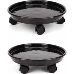 Lot de 2 plante caddy, pot de fleurs rond support de plante en pot sur roues, heavy duty rack sur roulettes ...