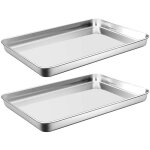 Lot de 2 plaques de cuisson en acier inoxydable pour la maison, plateau  fond plat pour la cuisine