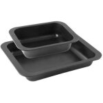 Lot de 2 plats a four rectangulaires - zenker - special cooking - 33 x 25 et 24 x 18 cm