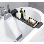 Sollbry - lot de 2 plateaux de baignoire réglables - plateau de table de baignoire (1 support blanc + ... Sollbry - lot de 2 plateaux de baignoire réglables - plateau de table de baignoire (1 support blanc + ...
