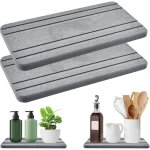 Lot de 2 plateau en pierre absorbant l'eau pour �vier, tapis de s�chage rapide instantan� pour le comptoir ...