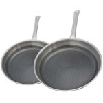 Lot de 2 po�les elo relief solution 24 cm et 28 cm en inox sans pfas