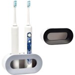 Lot de 2 porte brosse a dent electrique(noir + gris) , porte brosse  dents electrique mural drainable, ...