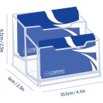 Lot de 2 porte - cartes de visite acrylique � 2 compartiments, capacit� 200 cartes
