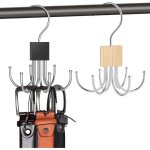 Lot de 2 porte - cravates en m�tal rotatif � 360 � pour accessoires de placard