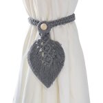 Lot de 2 porte - cravates pour rideaux boh�me, fabriqu�s � la main, en corde de coton tiss�es � la main, ...