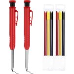 Lot de 2 porte - mines charpentier automatiques solides avec recharges crayon pour le dessin, travail ...