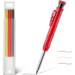 Lot de 2 porte - mines charpentier automatiques solides avec recharges crayon pour le dessin, travail ...