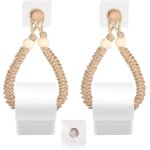 Lot de 2 porte - papier toilette sans per�age - r�tro - corde de jute autocollante - sans per�age - pour ...