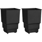 Lot de 2 pots de fleurs carr�s respirants en plastique pour une croissance saine des racines - 8 cm et ...