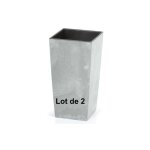 Le poisson qui jardine - lot de 2 pots de fleurs imitation bton clair 91 l 40 x 40 x 75