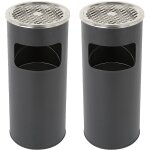 Yongqing - lot de 2 poubelles cylindriques en acier inoxydable avec design de corbeille intérieure amovible ... Yongqing - lot de 2 poubelles cylindriques en acier inoxydable avec design de corbeille intérieure amovible ...