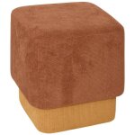 Lot de 2 poufs carr�s empilables coloris ambre et ocre - longueur 41 x profondeur 41 x hauteur 42 cm