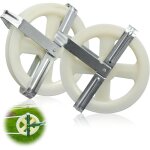 Lot de 2 poulies pour corde � linge - roue en nylon de 5 pouces avec axe en aluminium, antirouille et ...
