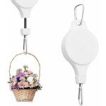 Lot de 2 poulies de panier suspendues, rtractables, rglables et rsistantes, avec 3 crochets de plafond ...