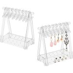 Lot de 2 pr�sentoirs de boucles d'oreilles en acrylique - pr�sentoir � boucles d'oreilles � suspendre ...