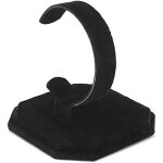 Lot de 2 pr�sentoirs en velours de type c pour bijoux, bracelets, montres, cadeau - noir