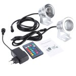 Lot de 2 projecteur submersible  led, 5050 rgb tanche ip68 clairage sous - marin, projecteur led pour ...