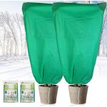 Lot de 2 protections hivernales plantes 80x100 cm, fermeture �clair, vert, r�sistant aux d�chirures. ...