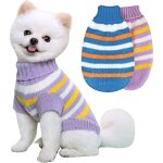 Lot de 2 pulls pour petits chiens, v�tements pour petits chiens en tricot, manteau � col haut, confortables ...