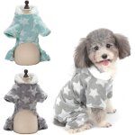 Lot de 2 pyjamas - combinaisons pour petits chiens, ensemble pyjama d'hiver en polaire avec capuche et ...