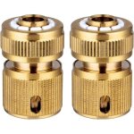 Lot de 2 raccords de tuyau en laiton � connexion rapide 1 / 2' pour jardinage, arrosage domestique et ...