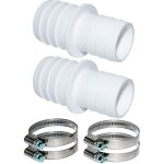 Lot de 2 raccords de tuyau en plastique de 32 mm � 38 mm de diam�tre - avec colliers de serrage - adaptateur ...