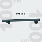 Lot de 2 rambardes 100 cm grises anthracite. rampe, main courante